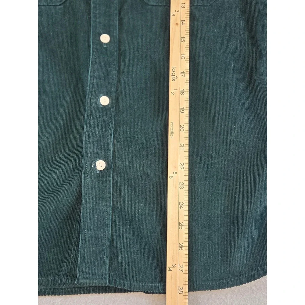 Levis the Worker Corduroy Button Up Long Sleeve Shirt Relaxed Fit Green Mens S